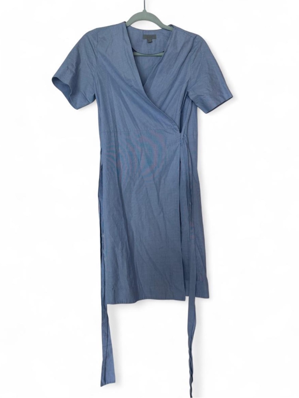 COS Blue Short-Sleeve Wrap Midi Dress